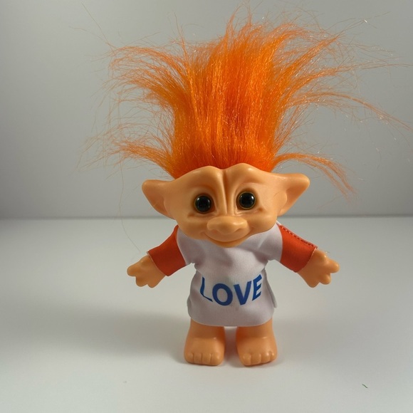 Trolls Doll with Bright Orange Hair and Love Shirt - Picture 1 of 2
